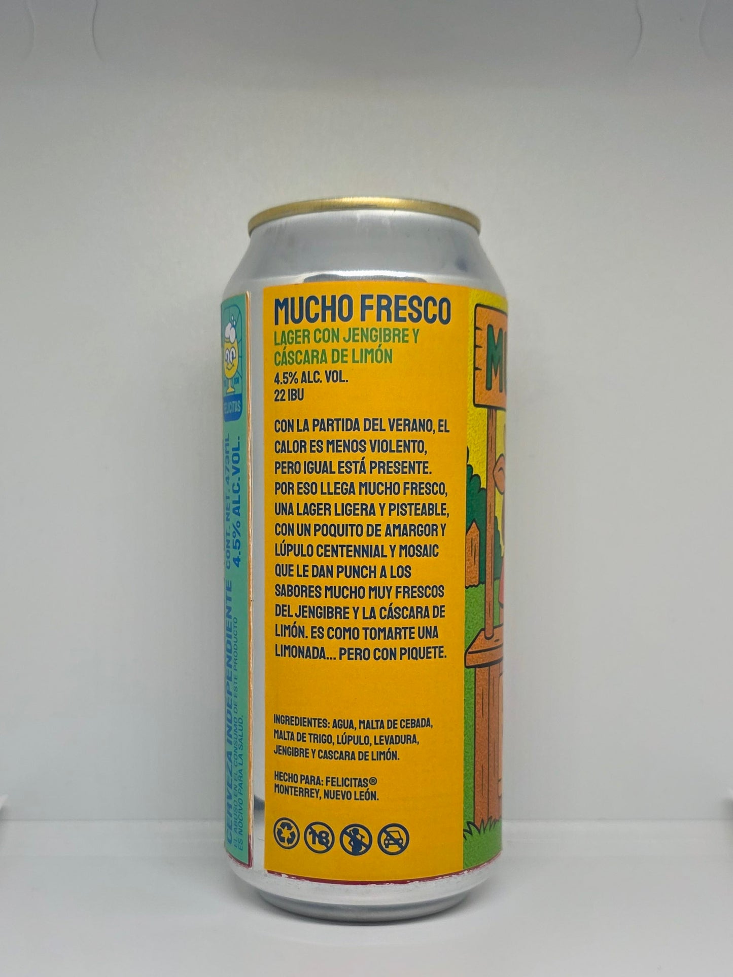 FELICITAS® Mucho Fresco - American Lager C/Jengibre y Cáscara de Limón